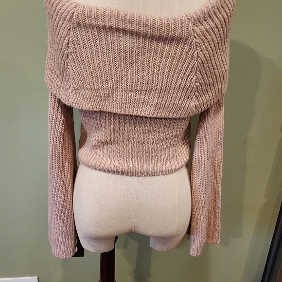 Fashion Nova Off The Shoulder Crop Top Pink Sweater Size Small‎ New With Tags - Picture 3 of 14